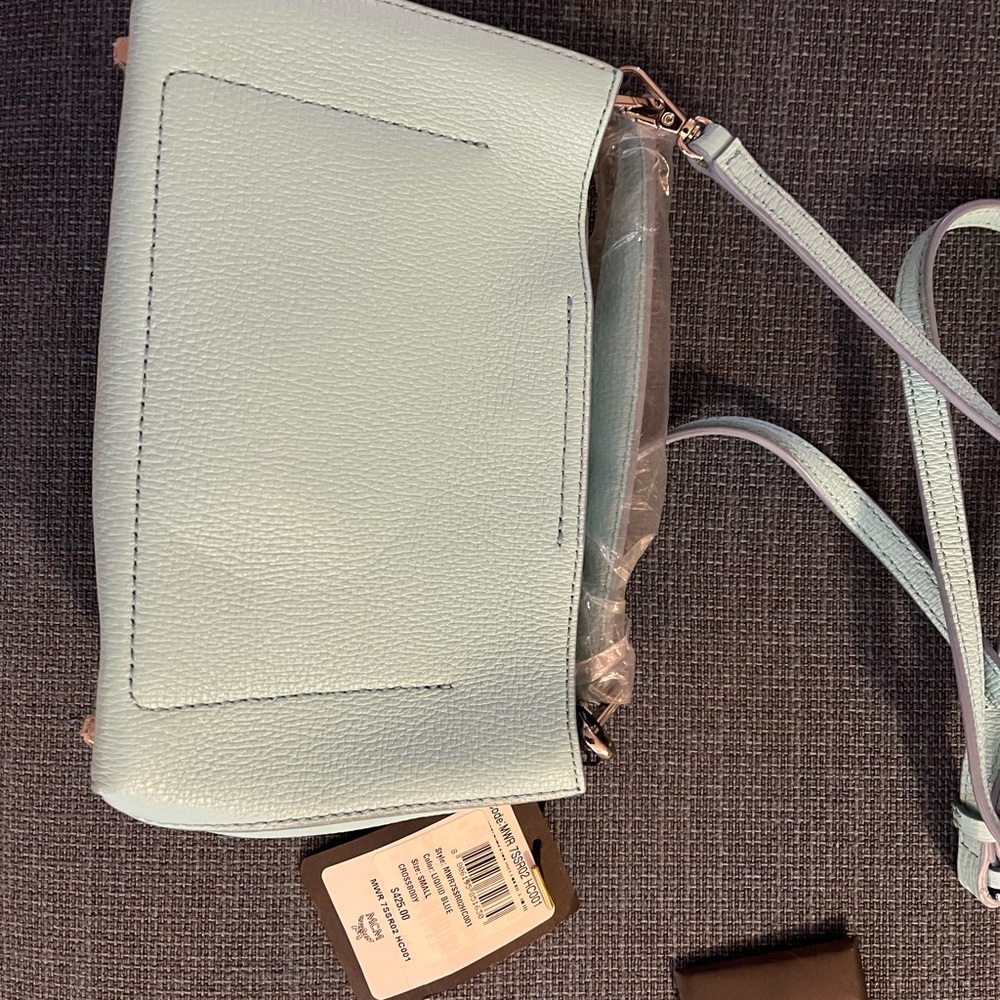 MCM crossbody small top handle in blue leather shoulder bag
